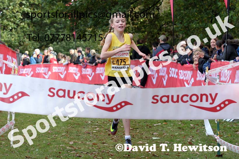 Girls under-13s 2021 National Cross Country Relays, Berry Hill Park, Mansfield. Photo: David T. Hewitson/Sports for All Pics